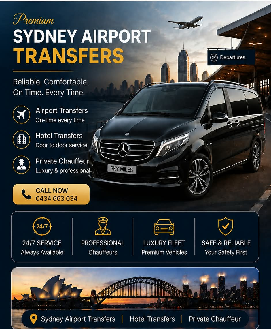 Premium Sydney Airport Transfers with luxury chauffeur vehicle